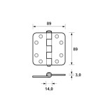 SCHARNIER/ONGELAG/3MM/89X89/GEM/TGS/EAN