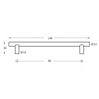 KEUKENGREEP 897731 ø12/ 96/146MM RVS