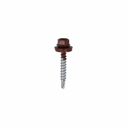 DAK&GEVEL PROFIELPLAATSCHROEF VZ OXIDEROOD RAL3009 4.9X35 (50)