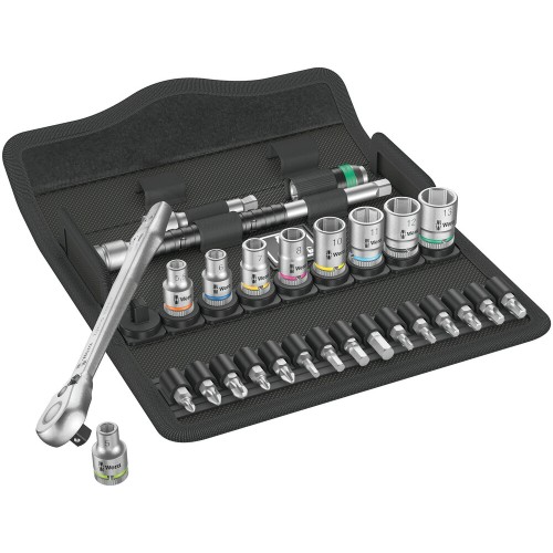 8100 SA 8 ZYKLOP METAL RATELSET, OMSCHAKELPAL, 1/4" AANDRIJVING, METRISCH, 28-DELIG