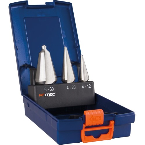 CONISCHE PLAATBORENSET '420', 3-DLG, NR. 1-2-3 ABS