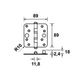 VEILIGHEIDSKOGELLAGERSCHARNIER/89X89X3/RONDHOEK/STAAL TOPCOAT/SKG3