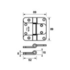 TITAN SCHARNIER/89X89/RONDHOEK/STAAL TOPCOAT