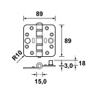 SMART EASYFIX VEILIGHEIDSSCHARNIER/89X89X3/RONDHOEK/RVS/SKG3