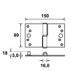 VEILIGHEIDSKOGELSTIFTPAUMELLE/89X150X3/RECHTHOEK/DIN LINKS/STAAL TOPCOAT/SKG3