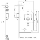 1255/3-50 DR.1+3 BULK PER 10 LOOPSLOT, DM50MM, KRUKGAT 8MM, VOORPLAAT STAAL ZWART GELAKT 20X174MM AFGEROND, MESSING DAGSCHOOT, SLUITPLAAT P 1255, BULKVERPAKKING, PER 10 STUKS VERPAKT , DR 1+3/2+4.