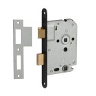 1264/3-50 DR.1+3 BULK PER 10 TOILET/BADKAMERDEURSLOT, DM50MM, WC63MM, KRUKGAT 8MM, VOORPLAAT STAAL ZWART GELAKT 20X174MM AFGEROND, MESSING DAG- EN NACHTSCHOOT, SLUITPLAAT P 1266, BULKVERPAKKING, PER