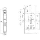 1264/3-50 DR.1+3 BULK PER 10 TOILET/BADKAMERDEURSLOT, DM50MM, WC63MM, KRUKGAT 8MM, VOORPLAAT STAAL ZWART GELAKT 20X174MM AFGEROND, MESSING DAG- EN NACHTSCHOOT, SLUITPLAAT P 1266, BULKVERPAKKING, PER