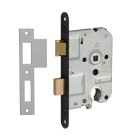 1269/3-50 BULK PER 10 DEURSLOT, DM50MM, PC55MM, KRUKGAT 8MM, VOORPLAAT STAAL ZWART GELAKT 20X174MM AFGEROND, MESSING DAG- EN NACHTSCHOOT, SLUITPLAAT P 1266, BULKVERPAKKING, PER 10 STUKS VERPAK