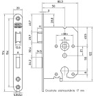 1269/3-50 BULK PER 10 DEURSLOT, DM50MM, PC55MM, KRUKGAT 8MM, VOORPLAAT STAAL ZWART GELAKT 20X174MM AFGEROND, MESSING DAG- EN NACHTSCHOOT, SLUITPLAAT P 1266, BULKVERPAKKING, PER 10 STUKS VERPAK