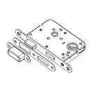MAUER 1545 D+N CILINDER/ZWART MAGNEETSCH VOORPLAAT 174X20MM-U-RVS/ZWART EXCL. SL.
