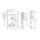 MAUER 1545 D+N CILINDER/ZWART MAGNEETSCH VOORPLAAT 174X20MM-U-RVS/ZWART EXCL. SL.