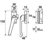 RAAMSLUITING DRUKKNOP/LINKS/ALUMINIUM ZWART/BL