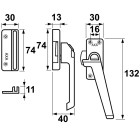 RAAMSLUITING DRUKKNOP/RECHTS/ALUMINIUM F1/BL