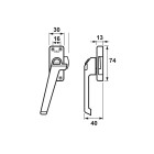 RAAMSLUITING DRUKKNOP/LINKS/ALUMINIUM F8 ZWART