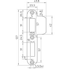 P 1279/17/U DR.2+4 BULK PER 10 SLUITPLAAT, RVS 23X127.3MM AFGEROND, BULKVERPAKKING, PER 10 STUKS VERPAKT, DR 2+4.