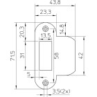 SLUITPLAAT P1255/17 RVS AFGEROND