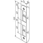 HP 1266/12 DR.2+4 HOEKSLUITPLAAT, STAAL VERZINKT 24X135-12MM AFGEROND, STUKSVERPAKKING, DR 2+4.
