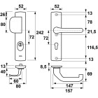 VEILIGHEIDSBESLAG PREMIUM D-DUWER+KRUK FLOW PC72 ANTI-KERNTREK/OMKEERBAAR/242X52X13/ALU GESL F1/SKG3