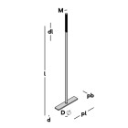 MUURPLAATANKER CENTR. VERZ. M12X600MM Z/MOER M/PLAAT
