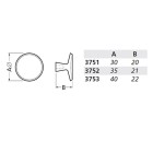 KNOP ROND 40MM M4 ZWART