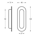 SCHUIFDEURKOM OVAAL 120X40MM BLIND ZWART
