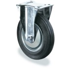BOKWIEL WIELLICHAAM STALEN VELG ÃƒËœ 80 TOT 200MM MET DVANGKAP LOOPVLAK RUBBER ZWART ÃƒËœ 160MM WIELKA