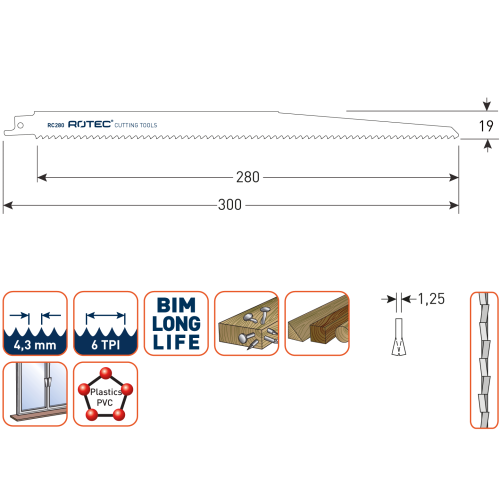 RECIPROZAAGBLAD RC280 / S1411DF