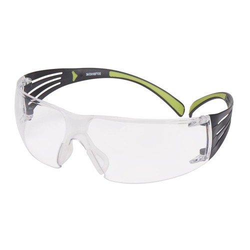 3M SECUREFIT 400 VEILIGHEIDSBRIL, ZWART/GROEN MONTUUR, ANTIKRAS/ANTICONDENS, HELDERE LENZEN