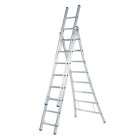 SCHUIFLADDER / 3 X 12, OPEN VOET, REFORM, GEVELROLLEN, VERBREDINGSVOETEN