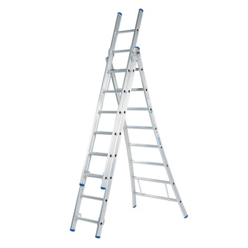 SCHUIFLADDER / 3 X 12, OPEN VOET, REFORM, GEVELROLLEN, VERBREDINGSVOETEN