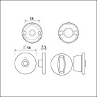 ROND ROZET 3 RH WC 8 MM ZWART